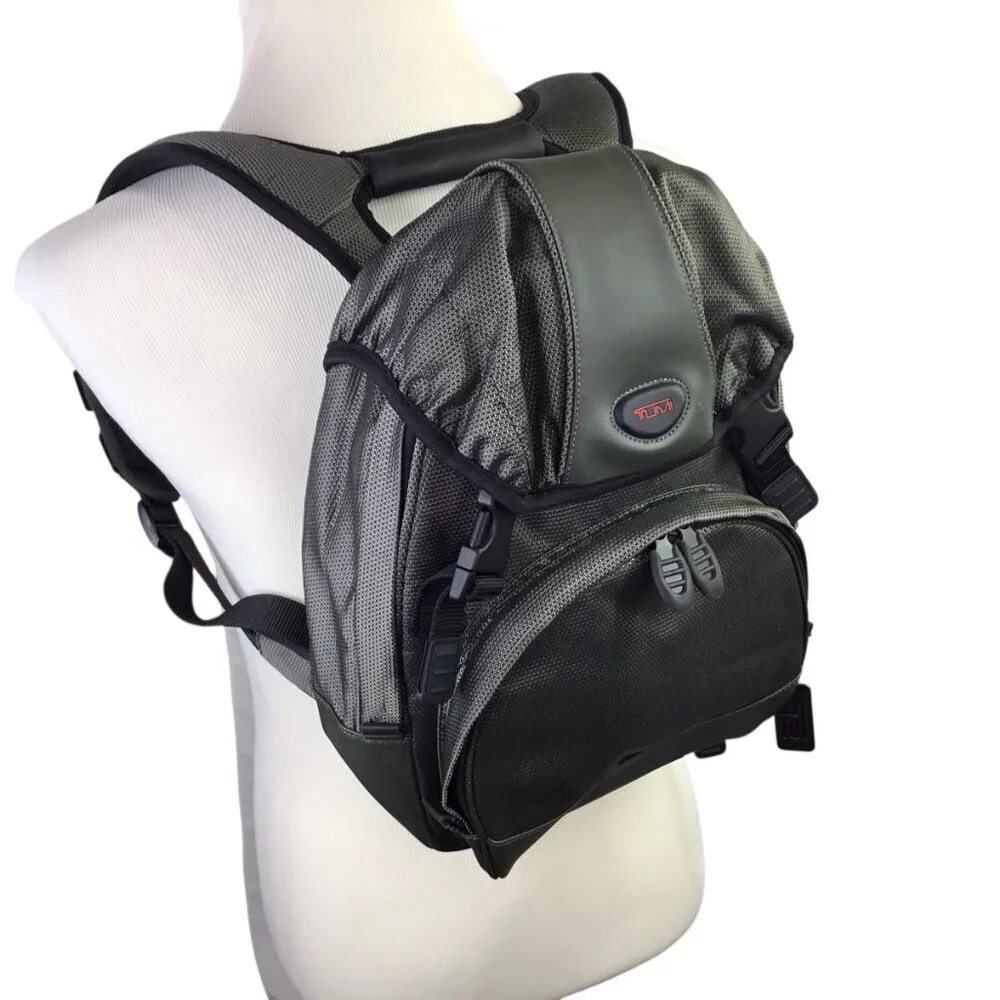 Tumi T2 Backpack Laptop Travel Bag Tech Ballistic Daypack Gunmetal Gray Padded